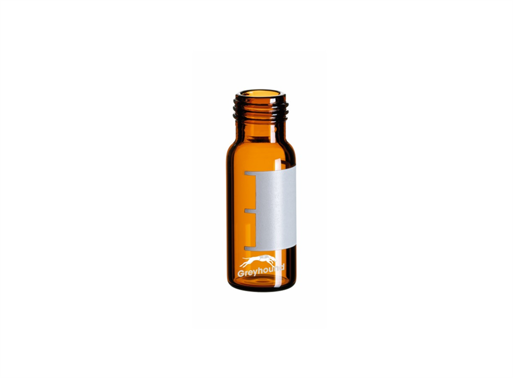 Picture of 2mL Wide Mouth Short Thread Screw Top Vial, Amber Glass with Write-on Patch, 9mm Thread, Q-Clean